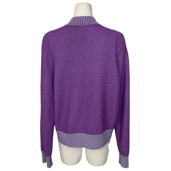 Lululemon Reversible Double Knit Zip Up Sweater 12 Purple Wool - Picture 5 of 15